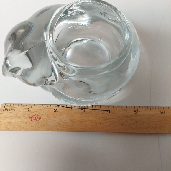 Indiana Glass Heavy Clear Glass Sleeping Kitty Tealight Holder/Votive - Picture 3 of 7